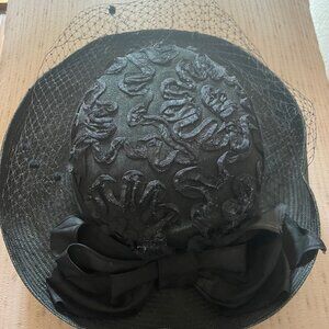 Sonni of San Francisco Vintage Black Cocktail Hat